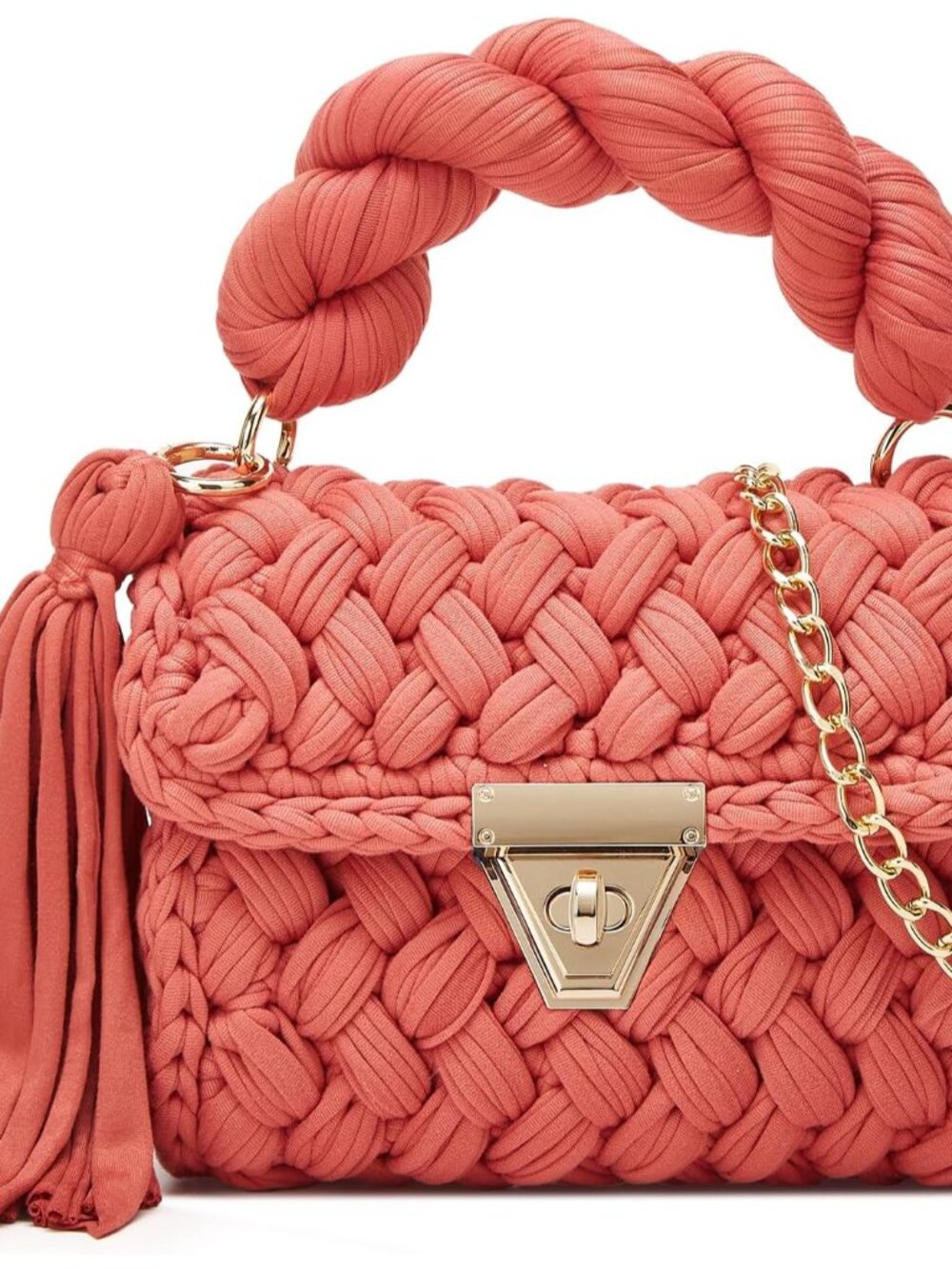 Chunky Yarn Knit Tote Bags for Women Vintage Crossbody Bag Top-handle Purse Hand